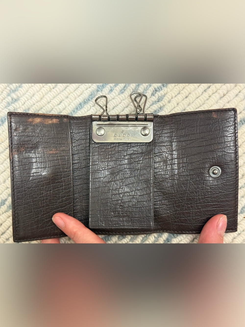 GUCCI Vintage Unisex Y2K Iconic Brown GG Monogram Supreme Canvas 6-Key Holder - Picture 14 of 16